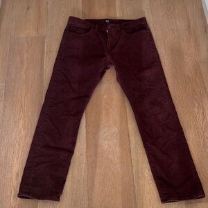 GAP Men's Deep Burgundy Corduroy Pants 32x30 slim